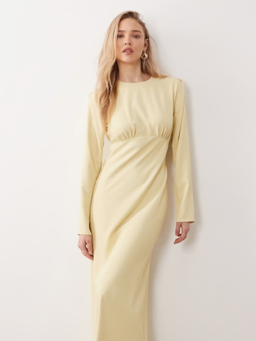 NWT ASOS Bias Bust Detail Maxi Dress Buttermilk